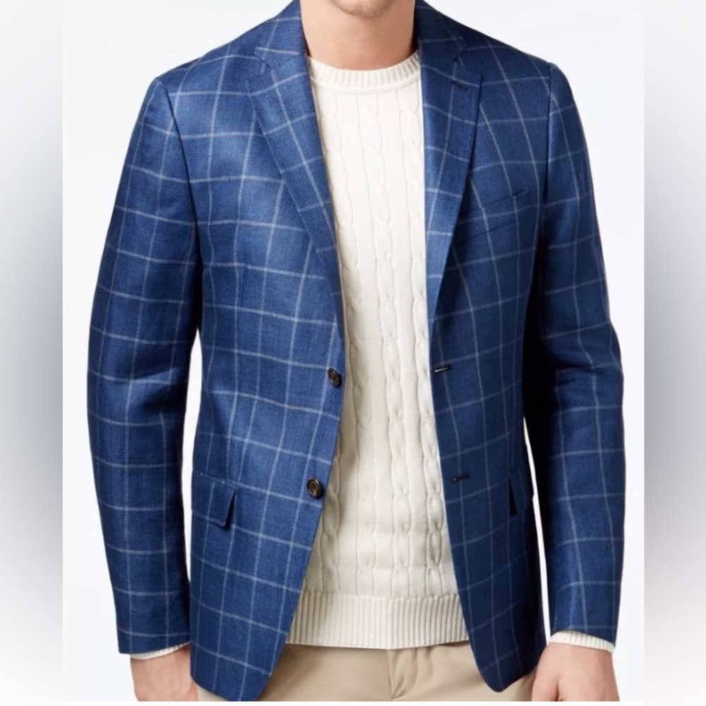 LAUREN Ralph Lauren Checkered Linen Blazer NEW